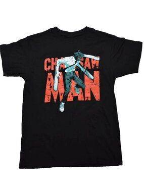 Chainsaw Man Devil Hunter Denji Manga Graphic Mens Black Shirt New Medium
